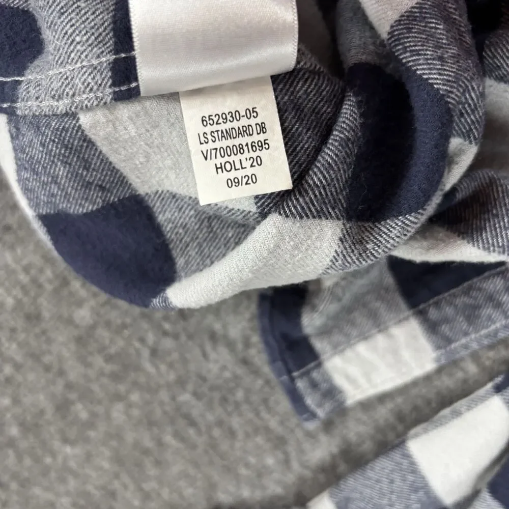 Banana Republic Flannel Shirt Men’s Medium Blue Buffalo Plaid 100% Cotton